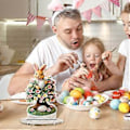 Miniatyrbilde 4 av 5: Påskehare Egg Akryl Skrivebordsdekorasjon Høytidsdekorasjon Uthulet Ornament B
