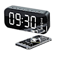 Miniatyrbild 2 av 4: Multifunktionell LED digital väckarklocka, Bluetooth-högtalare, sängbordsljus elektronisk musikbox svart