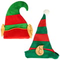 Unisex tomteluva med öron, One Size, Grön och Röd, (2-pack)