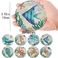 Miniatyrbillede 2 af 4: 8 Pakke Ocean Diamond Malede Coasters DIY