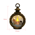 Miniatyrbillede 2 af 5: Rund LED-håndlampe til jul - Hvid snemand, juledekoration