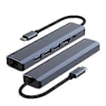 Miniatyrbild 3 av 5: Projektionsfunktion HDMI-kompatibel 4K 100W PD Hub 6-i-1 USB 3.0 Adapter RJ45 USB-C