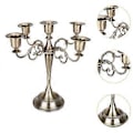 Miniatyrbilde 4 av 5: Lysestake for Søylelys Kandelaber Lysestake 5 Lys Sink Legering 5 Armer Lysestake for Borddekorasjon Eventmiddag (bronse) bronze