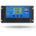 Miniatyrbillede 1 af 5: Solpanel-controller 12v/24v Pwm Auto Parameter Justerbar LCD-skærm Solpanel Batteriregulator Med Dobbelt USB-port 10A