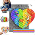 Miniatyrbillede 1 af 5: Yoyocats Sensorisk Tavle, Yoyo Cats Sensorisk Aktivitets Tavle, Silikone Fidget Legetøj Round Pink New