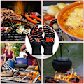 Pikkukuva 5 / 5: Barbecue-käsineet erittäin lämmönkestävät jopa 800 °C - 1 pari liukumattomat mikroaaltouunin käsineet - grilliin, ruoanlaittoon, grillaukseen, leivontaan - punainen