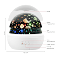 Miniatyrbilde 2 av 5: Stjernehimmel LED-projektor, baby nattlys, Ocean World 2 i 1 projeksjonslampe med USB-kabel (hvit)