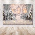 Miniatyrbilde 5 av 5: Juletrær og snøfnuggformet fotobakgrunn - 120*80c