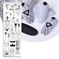 Miniatyrbillede 3 af 5: 6 stk. stemplingsplader neglekunst sæt blomst minimalistisk geometriske linjer blade mønster tema billede diy neglekunst stemplingsplade stempler