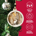 Miniatyrbild 2 av 5: 4 st LED-julgransprydnader i trä, hängande renprydnader