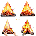 Miniatyrbillede 3 af 5: 12 tommer høj kunstig ild 3D falsk flamme papir flamme fakkel Ce