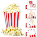 Miniatyrbillede 2 af 2: 50 stk. Røde Stribede Popcornæsker Karnevalsfester Mini Papir Popcorn Og Slikbeholdere