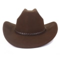 Miniatyrbillede 2 af 5: Cowboyhat til kvinder og mænd, westernhat med bred skygge og rem