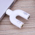 Miniatyrbillede 3 af 5: 3,5 mm Stereo Audio Y Splitter Mikrofon Mic & Audio Øretelefon 2 Vejs U Form Jack