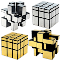 Miniatyrbild 3 av 5: Spegelkub 3x3 Speed Cube Magic Cube Pussel Lätt att vrida (Silver)