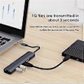 Miniatyrbild 4 av 5: Projektionsfunktion HDMI-kompatibel 4K 100W PD Hub 6-i-1 USB 3.0 Adapter RJ45 USB-C