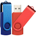 Pikkukuva 1 / 5: 8GB 2 kpl:n pakkaus pyöriviä flash-asemia USB 2.0 flash-asema pyörivä tallennuslevy muistitikku Pendrive naruilla (sininen/punainen 8GB*2 kpl)