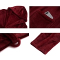 Miniatyrbilde 2 av 2: Herre Fleece Lang Morgenkåpe Hette Badekåpe Nattøy（XL）