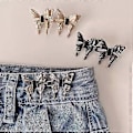Miniatyrbild 4 av 5: Fjärilsformad byxmidjejusterare, justerbart midjespänne, byxmidjeknapp för jeans för att göra dem tajtare - Sub Golden Sub Golden