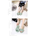 Miniatyrbilde 3 av 5: Kordfløyel Sløyfe Plysj Slides Hjemmesko For Kvinner Slip On Memory Foam Sandaler Tøfler Åpne Tå Tøfler Kvinner Flat Spa Slides Tøfler Hus Sh