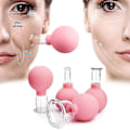 Miniatyrbillede 1 af 5: Pink Gummimassagekrop Kopper Vakuum Cupping Glas Ansigt Hudløftning Ansigtskopper Anti Cellulite Cupping Terapi Værktøj Fa1044