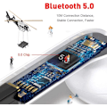Miniatyrbillede 4 af 5: Trådløse øretelefoner, Bluetooth 5.0 øretelefoner, opladningsetui, in-ear