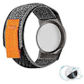 Pikkukuva 1 / 4: Nylonpunottu ranneke TPU-kotelolla ja näytönsuojalla Apple AirTag Tracker -rannekkeelle Loop Fastener/Black+Grey