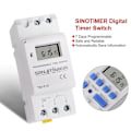 Miniatyrbillede 2 af 2: Elektronisk ugentlig 7 dages programmerbar digital industriel tidsswitch relæ timer kontrol AC 220v 16a DIN-skinne montering Dropshipping