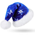 Miniatyrbild 1 av 5: Blå silver vuxen julhatt, sammetsjulhatt med mjukt foder