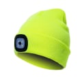 Miniatyrbillede 1 af 3: Led Beanie Hat Med Lys Strik Hue Fri Hånd 4 Led Forlygte Hue Vinter Strik Natlys Hue Unisex（Gul）