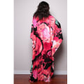 Miniatyrbillede 4 af 5: Dame Print Maxi Kjole Batwing Ærme Strandkjole Plus Size Sommerkjole Strandtøj Kaftan Cover-ups Dn0526
