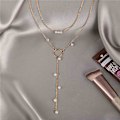 Miniatyrbillede 4 af 5: 2 stk. Boho Circle Bead Halskæde Guld Lang Kæde Halskæde Tiny Pear