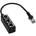 Miniatyrbild 1 av 2: Nätverksadapterkabel 1 till 3 portar Ethernet, nätverkskabeldelare, Ethernet-förlängningskabel 1 till 3