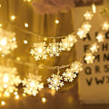 Miniatyrbillede 1 af 4: 6m 40 LED-lys 8 tilstande snefnuglys til juledekorationer (varm hvid)