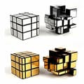 2 Pakke 3x3x3 Kvadrat Speil Speed Cube Puslespill Gull Sølv