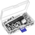 Miniatyrbild 1 av 3: 100 st silverfärgade öljettverktygssats 12 mm metallöljettset 100 set Gr