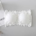 Miniatyrbillede 2 af 5: 2 stk. Kvinders Blomsterblonde Tube Top BH Bandeau Stropløse BH'er Sømløse Strækbare Bryst Wrap Sort+hvid