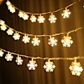 Miniatyrbillede 5 af 5: Farvede lyskæder, 6M 40LED julesnefnuglys USB og