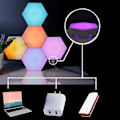 Miniatyrbillede 10 af 11: Hexagon Væglampe / LED-lampe i 6 moduler – Fjernstyret