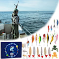 Miniatyrbillede 3 af 4: Fiskekroge / Wobblere - 24 fiskegrej i Julekalender