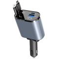 Pikkukuva 1 / 5: Autolaturi - Laturi Autolle - iPhone/Samsung - USB-C Black
