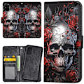 Pikkukuva 1 / 2: Samsung Galaxy S20 Plus - Lompakkokotelo/Kuoret Skull Roses