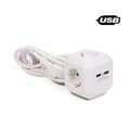 Pikkukuva 1 / 2: Grenuttag 3-vägs med jord + 2 USB 2,4 A 1,5 m rektangulär