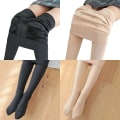 Miniatyrbillede 3 af 4: Forede Vinter Leggings med Strømper - Dame - Holder dig varm Beige