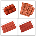 Miniatyrbillede 4 af 8: Silikoneform / Isform / Chokoladeform – Halvkugle Brown 6 hål
