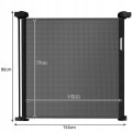 Miniatyrbillede 2 af 5: Sikkerhedsgitter / Hundegitter / Rullegardin-gitter – 86x154cm Black