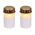Miniatyrbillede 1 af 4: 2-Pak - Gravljus LED / Lys - Lys til Grave 1200 timer White 2-Pack