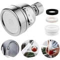 Miniatyrbillede 2 af 4: Mundstykke til Vandhane - 360° Roterende Vand Adapter Silver