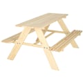 Miniatyrbillede 1 af 5: Trädgårdssetbord + 2 bänkar