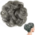Pikkukuva 1 / 3: Scrunchie-hiuslisäke / Hiusharja / Hiusdonut - Harmaa Grey one size